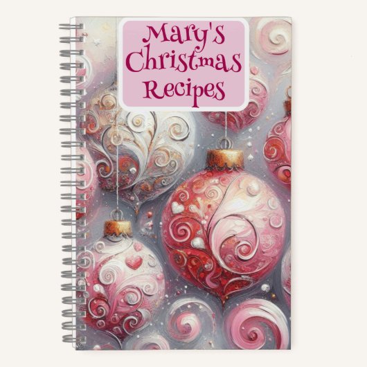 Gepersonaliseerde kerst recept boek Ornament kunst (Voorkant)