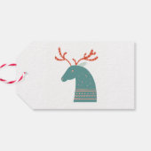 Gepersonaliseerde kerst rendieren, boom en kous cadeaulabel (Achterkant Horizontaal)