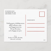 Gepersonaliseerde kerst  rode vrachtwagen feestdagenkaart (Achterkant)