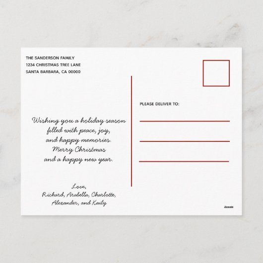 Gepersonaliseerde kerst  rode vrachtwagen feestdagenkaart (Achterkant)