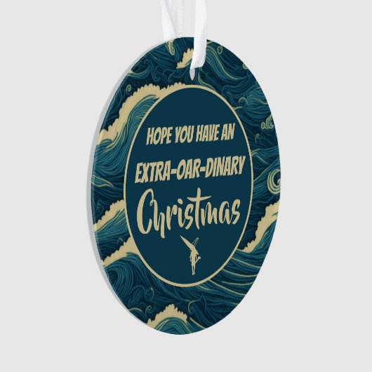 Gepersonaliseerde kerst roeien grappig acryl ornament (voorkant)