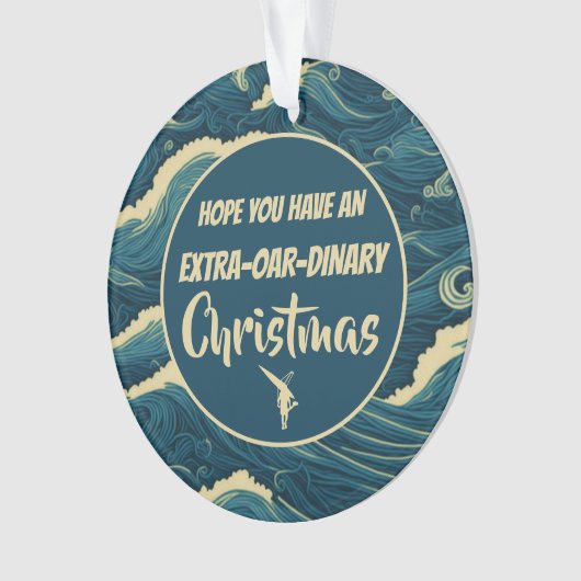 Gepersonaliseerde kerst roeien grappig acryl ornament (voorkant)