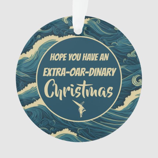 Gepersonaliseerde kerst roeien grappig acryl ornament (voorkant)