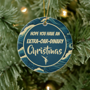 Gepersonaliseerde kerst roeien grappig Ornament