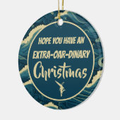Gepersonaliseerde kerst roeien grappig Ornament (Links)
