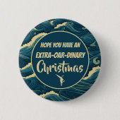 Gepersonaliseerde kerst roeien grappig Ornament Ronde Button 5,7 Cm (Voorkant)