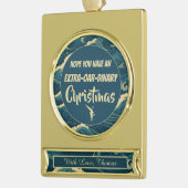 Gepersonaliseerde kerst roeien grappig verguld banner ornament (Links)