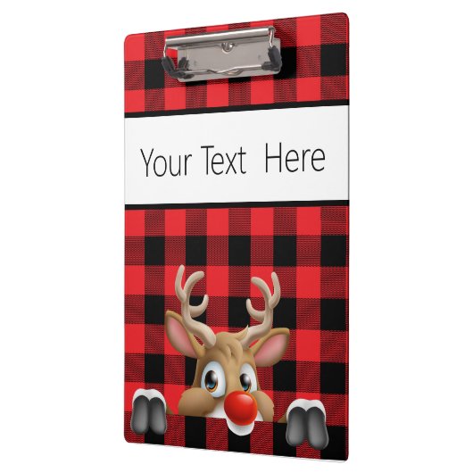 Gepersonaliseerde Kerst Rood en Zwart Buffalo Chec Klembord (Links)