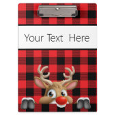 Gepersonaliseerde Kerst Rood en Zwart Buffalo Chec Klembord (Voorkant)