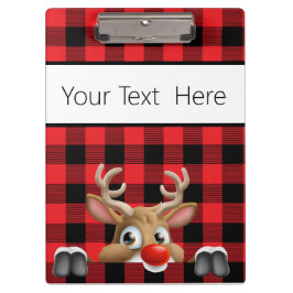 Gepersonaliseerde Kerst Rood en Zwart Buffalo Chec Klembord