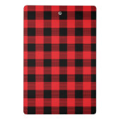 Gepersonaliseerde Kerst Rood en Zwart Buffalo Chec Mini Klembord (Achterkant)