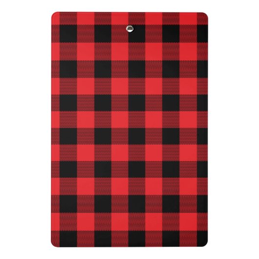 Gepersonaliseerde Kerst Rood en Zwart Buffalo Chec Mini Klembord (Achterkant)