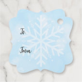 Gepersonaliseerde kerst roze sneeuwpop bedankjes labels (Achterkant)