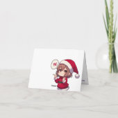 Gepersonaliseerde Kerst Schattige Meisje met Baard Bedankkaart (Achterkant)