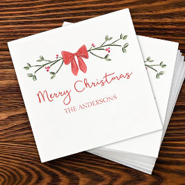 Gepersonaliseerde Kerst Schattigee Coquette Bow Tr Servet