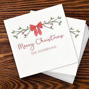Gepersonaliseerde Kerst Schattigee Coquette Bow Tr Servet