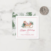 Gepersonaliseerde Kerst Sleigh Gift Enclosure Notitiekaartje (Voorkant / Achterkant in situ)
