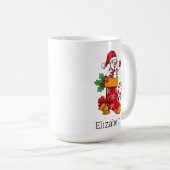 Gepersonaliseerde Kerst Sneeuwman Candy Cane Coffe Koffiemok (Voorkant rechts)