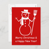 Gepersonaliseerde kerst sneeuwpop briefkaarten voo (Voorkant / Achterkant)