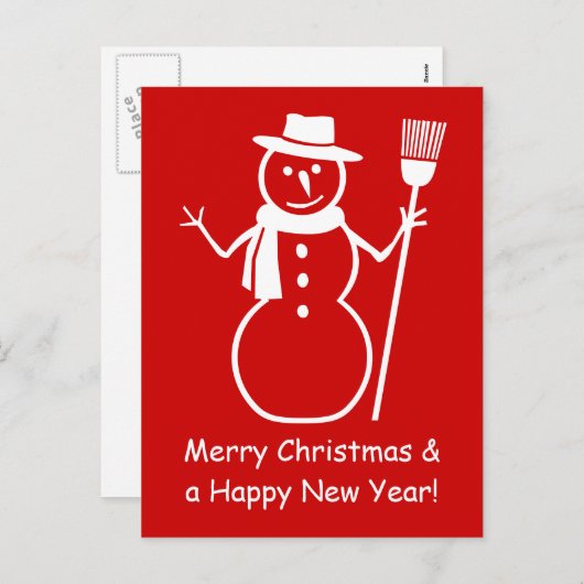 Gepersonaliseerde kerst sneeuwpop briefkaarten voo (Voorkant / Achterkant)