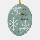 Gepersonaliseerde kerst sneeuwvlok familie Ornamen Keramisch Ornament (Rechts)