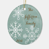 Gepersonaliseerde kerst sneeuwvlok familie Ornamen Keramisch Ornament (Links)
