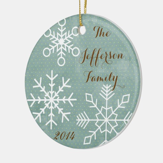 Gepersonaliseerde kerst sneeuwvlok familie Ornamen Keramisch Ornament (Links)