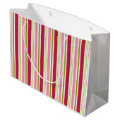 Gepersonaliseerde Kerst Snoep Stripe Gift Bag Large Cadeautasje (Achterkant Gekanteld)