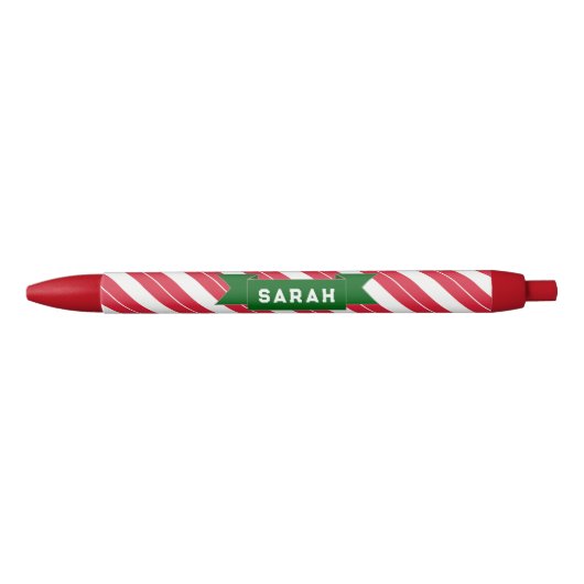Gepersonaliseerde kerst snoepriet zwarte inkt pen (Voorkant)