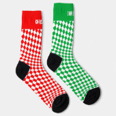 Gepersonaliseerde Kerst Sokken, Groen / Rood Sokken (Rechts)