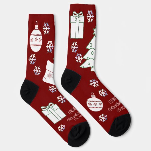 Gepersonaliseerde Kerst Sokken - Rood (Rechts)