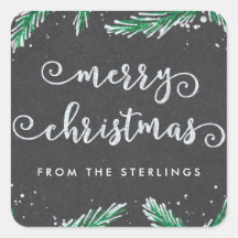 Gepersonaliseerde Kerst stickers | Glitterlook