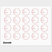 Gepersonaliseerde Kerst stickers met rode rand (Vel)