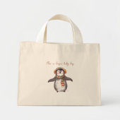Gepersonaliseerde kerst Tas. Pinguïn tas met naam (Voorkant)