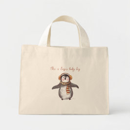 Gepersonaliseerde kerst Tas. Pinguïn tas met naam