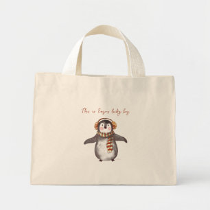 Gepersonaliseerde kerst Tas. Pinguïn tas met naam