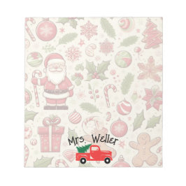 Gepersonaliseerde kerst-thema leraar cadeau notitieblok