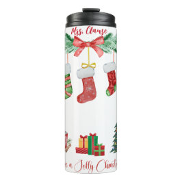 Gepersonaliseerde Kerst Tumbler – Feestelijke Kous Thermosbeker