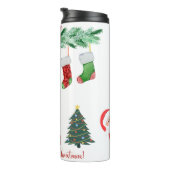 Gepersonaliseerde Kerst Tumbler – Feestelijke Kous Thermosbeker (Geroteerd rechts)