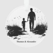 Gepersonaliseerde Kerst Vader & Zoon Ornament (achterkant)