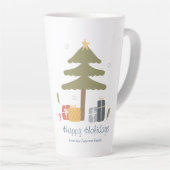 Gepersonaliseerde Kerst Vakantie Corporate Party Latte Mok (Rechterhoek)