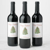 Gepersonaliseerde Kerst Vakantie Fles Gift Label Wijn Etiket (Flessen)