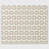 Gepersonaliseerde Kerst Vakantie Krans Monogram Cadeaupapier (Vlak)