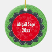 Gepersonaliseerde kerst van cowboy Santa Riding Ho Keramisch Ornament (Achterkant)