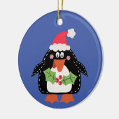 Gepersonaliseerde kerst van de Cute Penguin Keramisch Ornament (Links)