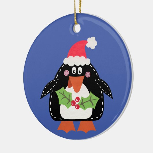 Gepersonaliseerde kerst van de Cute Penguin Keramisch Ornament (Links)
