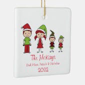 Gepersonaliseerde kerst van de Familie Keepomwille Keramisch Ornament (Rechts)