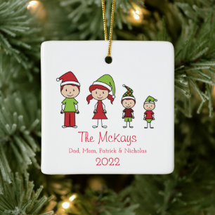 Gepersonaliseerde kerst van de Familie Keepomwille Keramisch Ornament