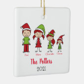 Gepersonaliseerde kerst van de Familie Keepomwille Keramisch Ornament (Rechts)