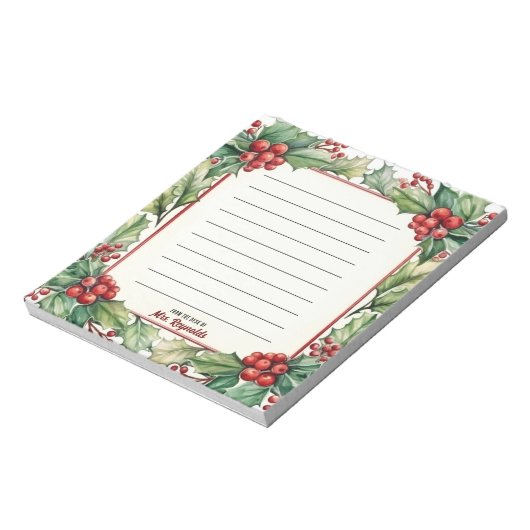 Gepersonaliseerde kerst van het bureau van de naam notitieblok (Linkerzijde)